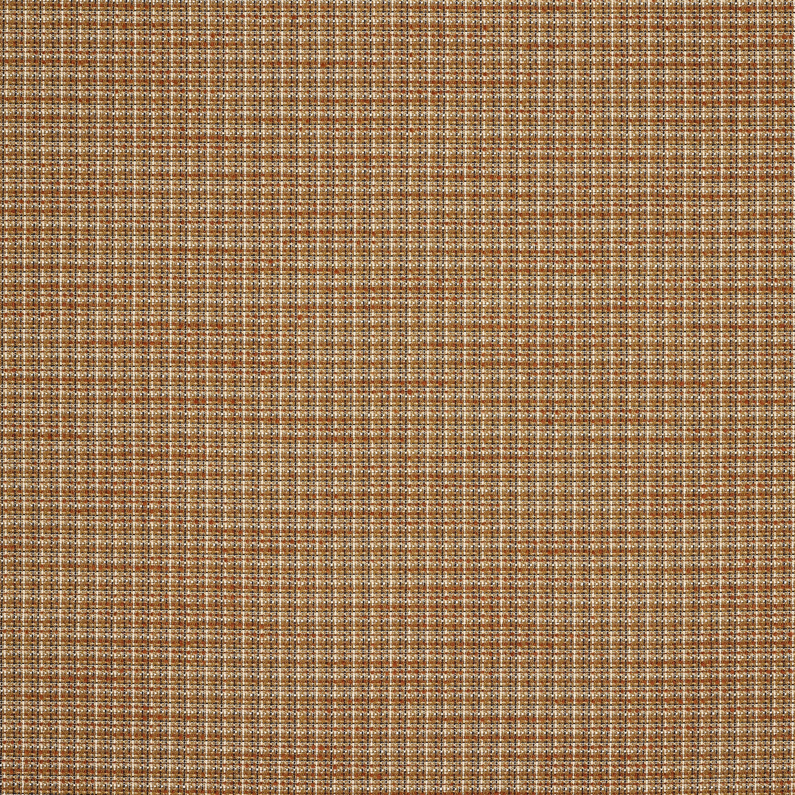 Warm tobacco-brown textured woven fabric with fine tan and cream cross threads