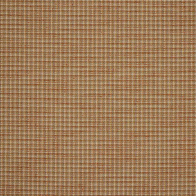 Warm tobacco-brown textured woven fabric with fine tan and cream cross threads