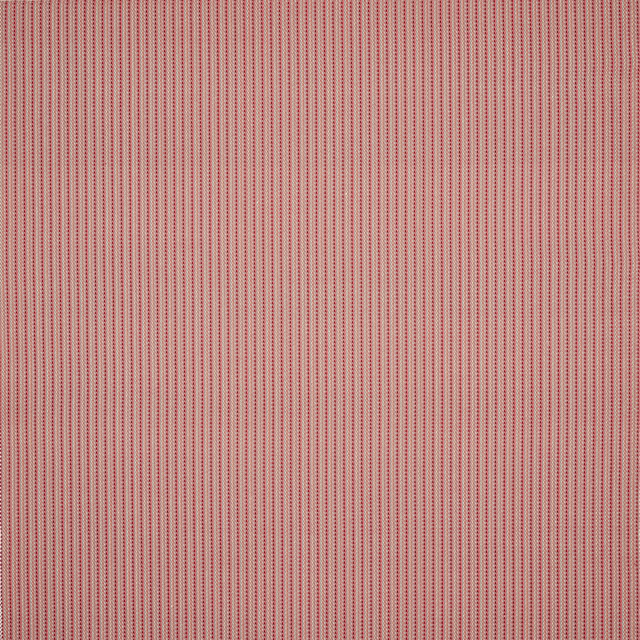 Fine vertical coral pink stripe on a pale blush cotton fabric swatch