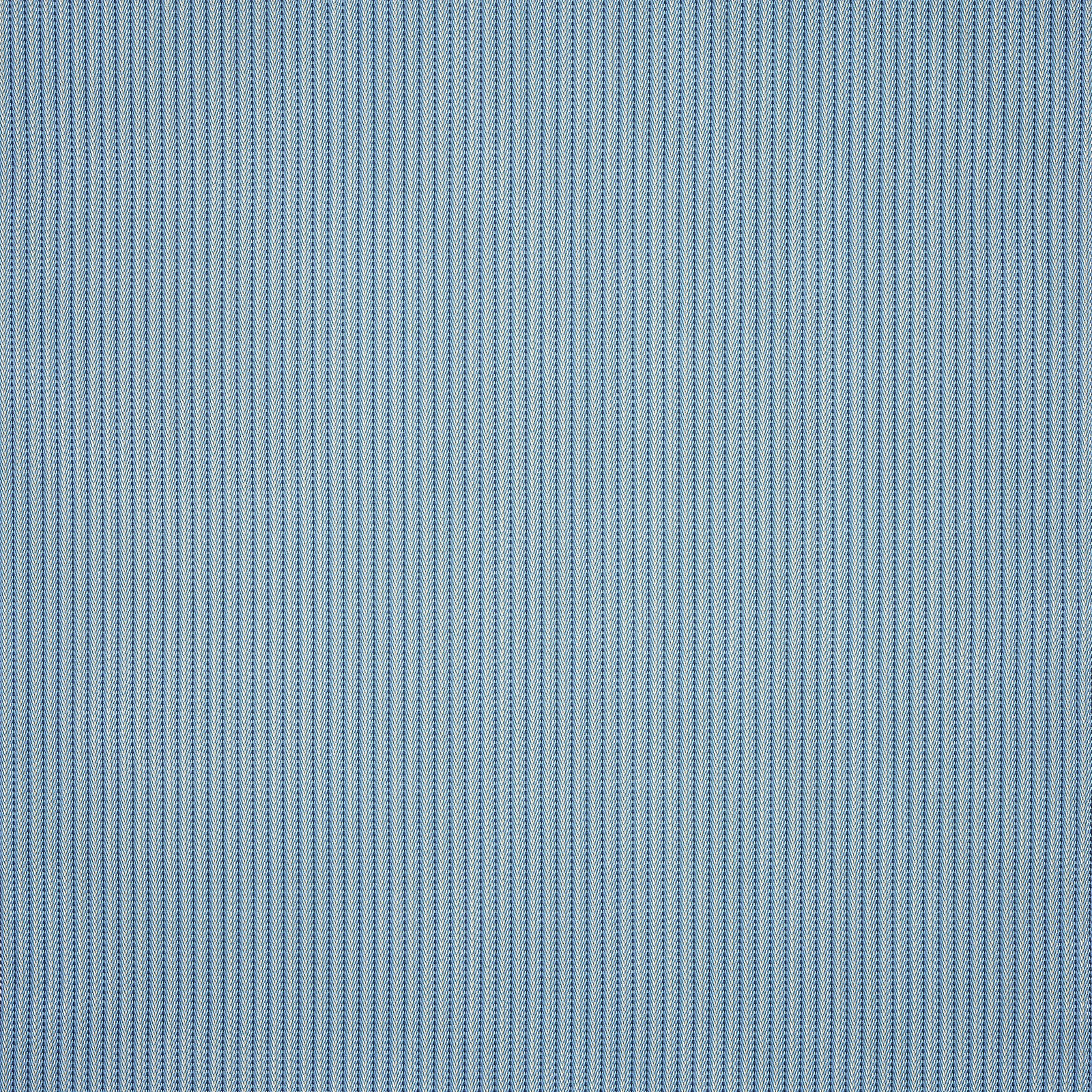 Pale indigo cotton fabric with fine vertical pinstripes and a crisp woven texture