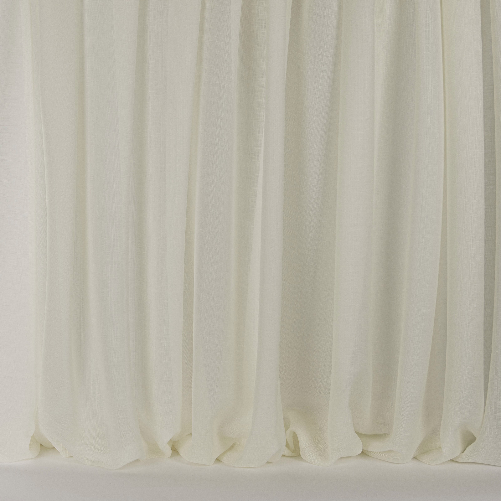 Soft ivory cream drapery with gentle vertical folds and a smooth wool-silk sheen