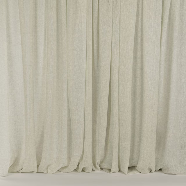 Pale creamy mastic fabric draped in soft vertical folds with a fine woven texture