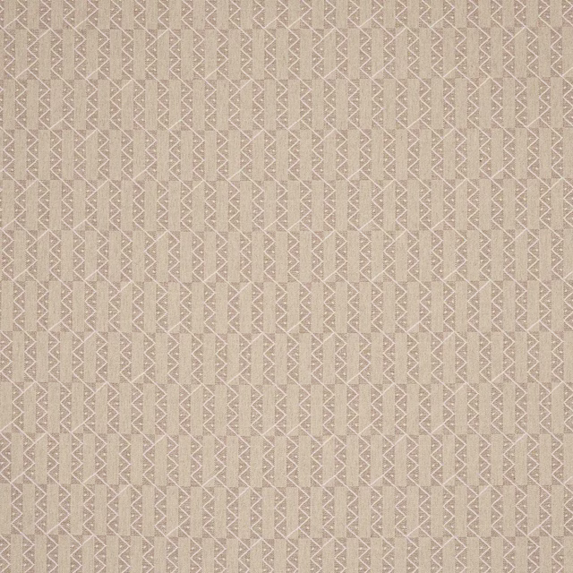 Tonal beige geometric woven fabric with a subtle chevron-like repeat