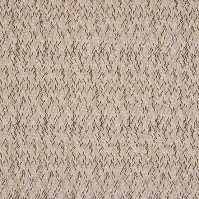 Close-up of Marajo Hemp woven fabric in warm beige with small dark textured motif