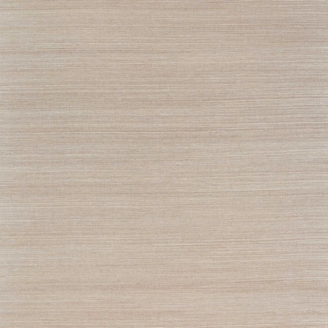 Warm cafe-beige wallpaper with fine horizontal sisal striations and subtle tonal texture
