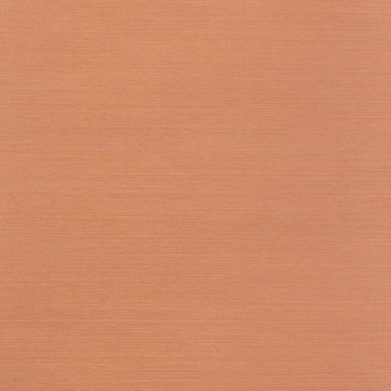 Warm coral terracotta wallpaper with a fine horizontal sisal-like texture