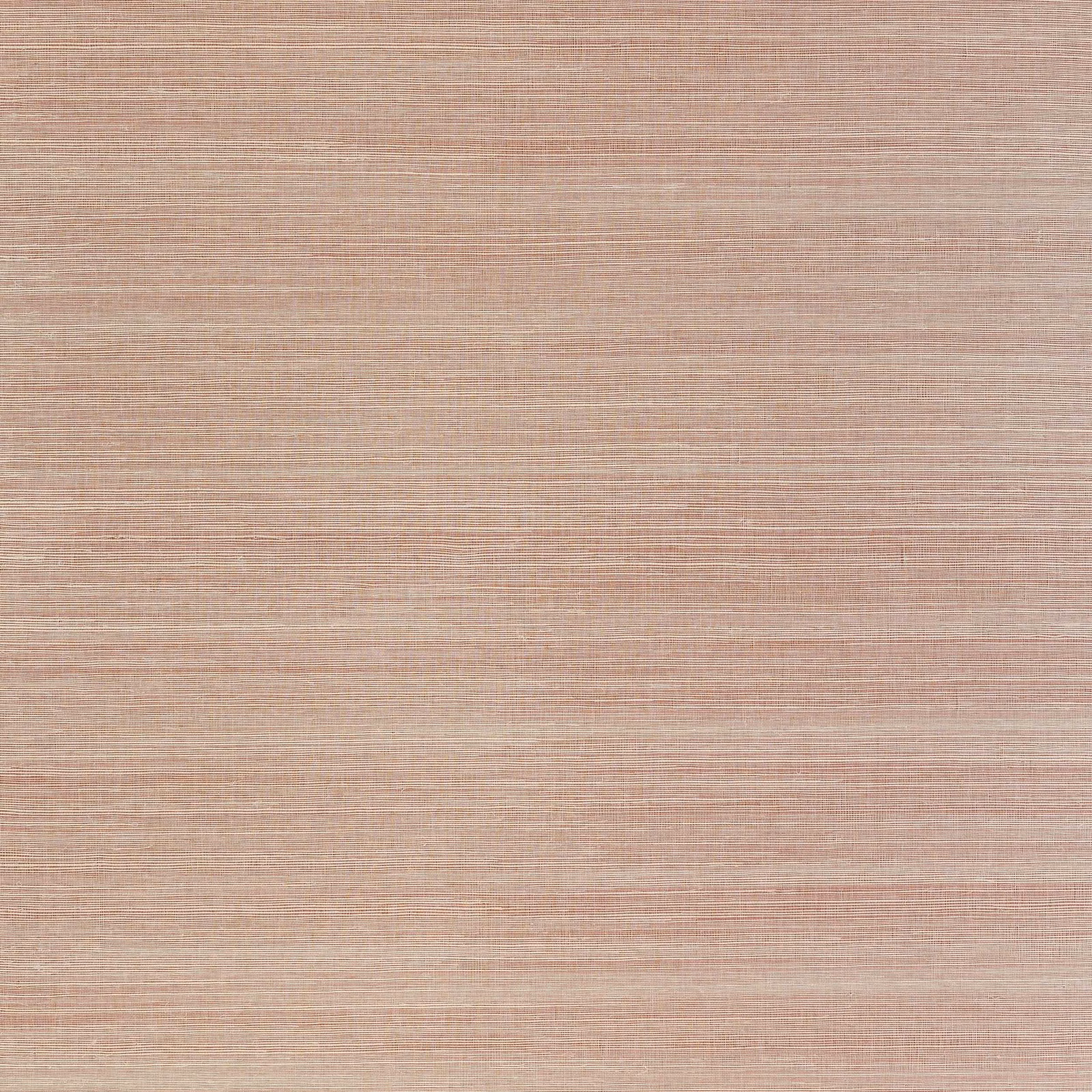 Muted blush-rose sisal wallcovering with fine horizontal striations and beige tonal variation