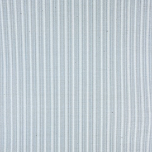 Pale blue-grey sisal wallpaper with closely spaced vertical pinstripes