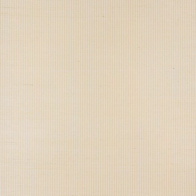 Pale straw-gold sisal wallpaper with fine, closely spaced vertical stripes