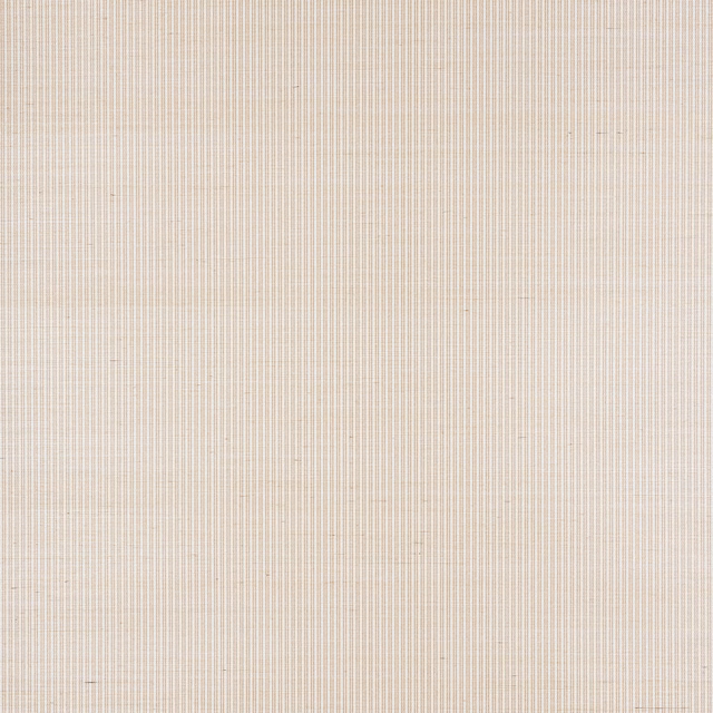 Pale russet sisal wallpaper with closely spaced vertical pinstripes and tactile natural weave