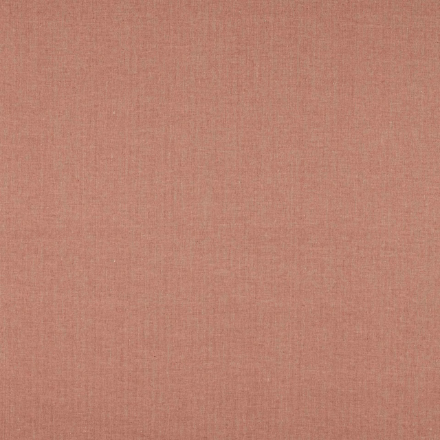 Muted dusky red linen wallcovering with fine vertical slubs and softly mottled surface