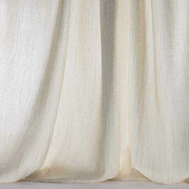 Pale cream woven fabric with soft clay warmth and gentle vertical folds