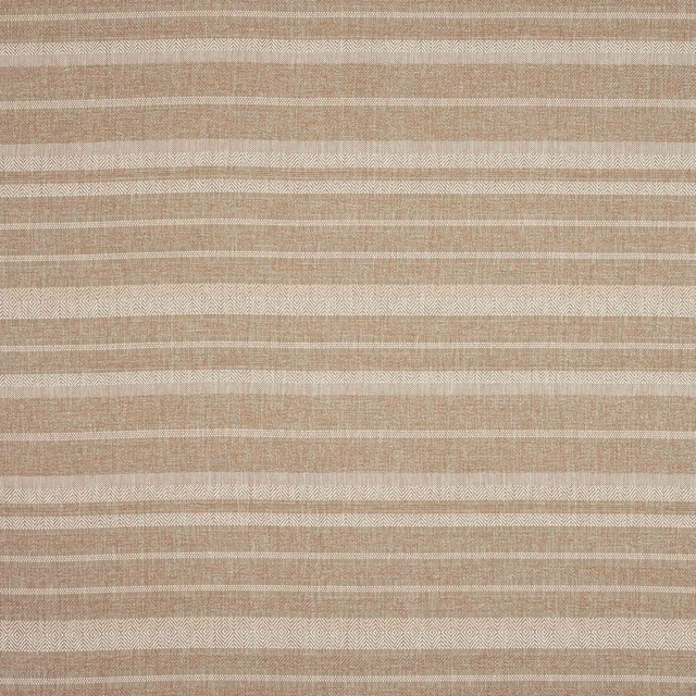 Striped beige fabric swatch with fine woven texture and pale geometric bands