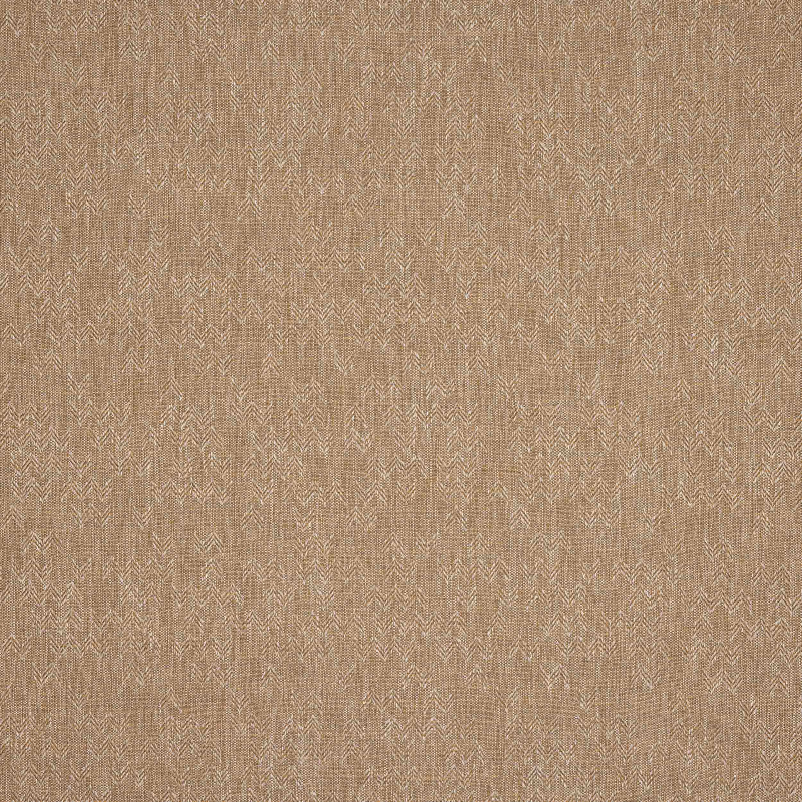 Warm nutmeg-brown woven fabric with small pale chevron pattern and textured surface