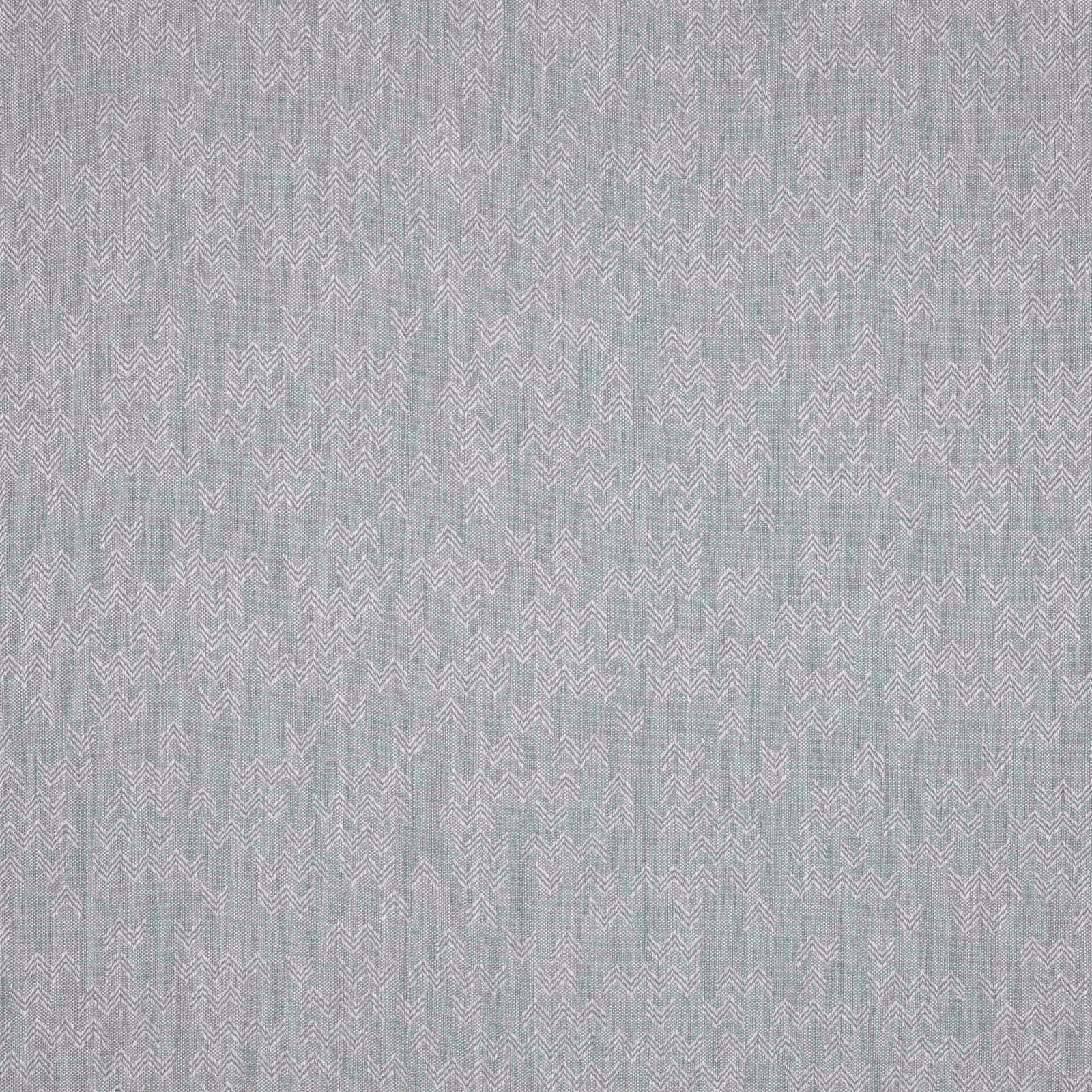 Pale sea-glass blue woven fabric with fine ivory zigzag chevrons