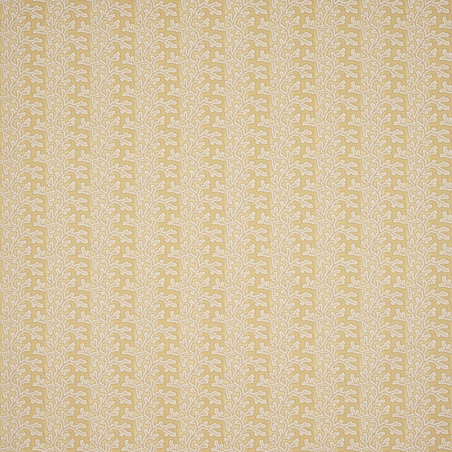 Small cream damask pattern on a soft antique gold woven fabric swatch