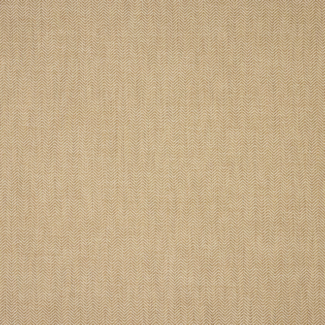 Warm gold herringbone woven fabric with a fine textured chevron pattern