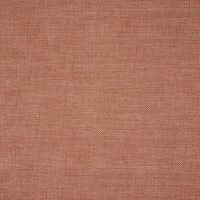 Close-up of Bracken Red woven fabric with fine chevron texture in warm brick red