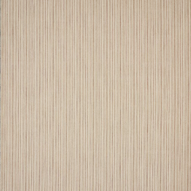 Close-up of a warm muted red striped plain woven fabric with fine vertical texture