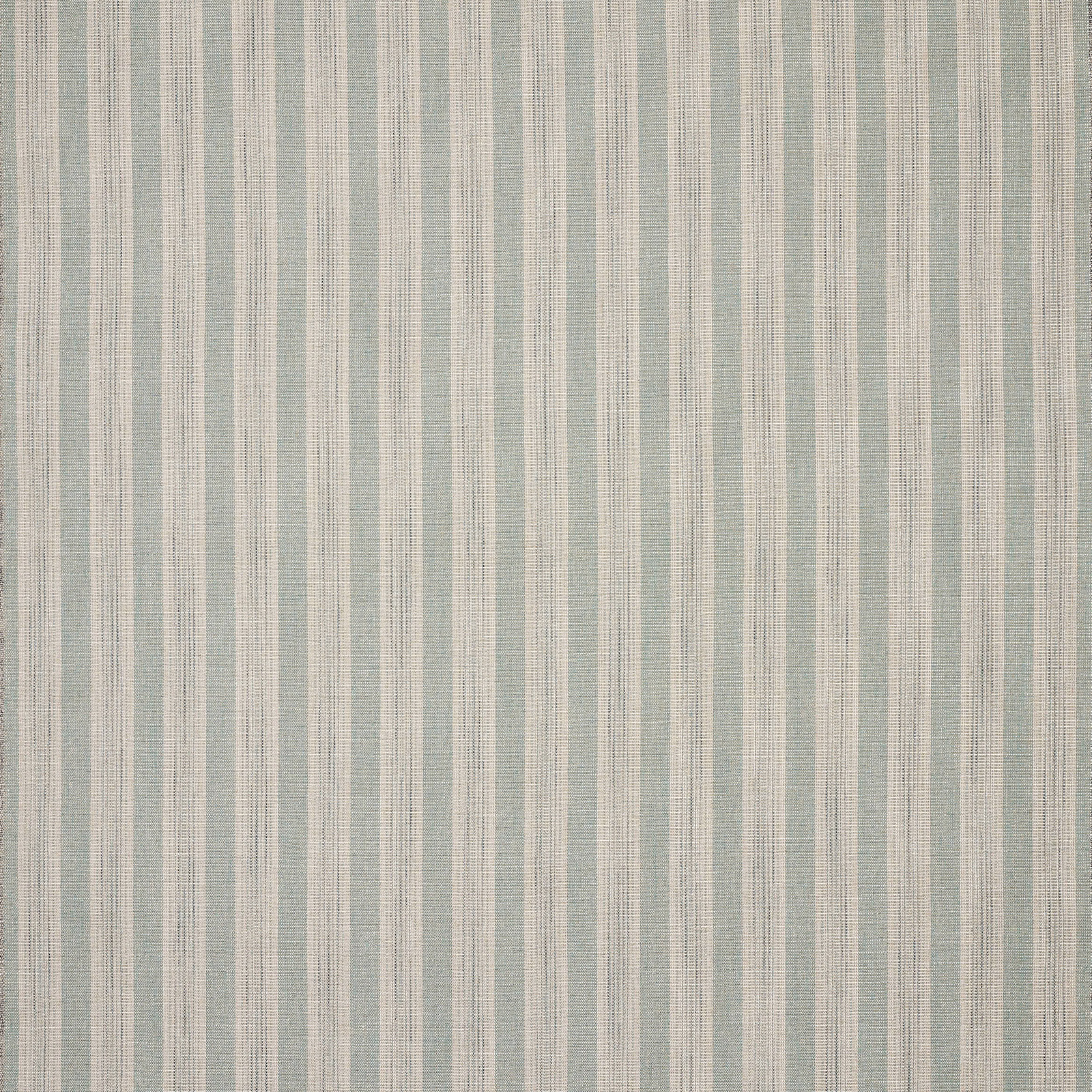 Vertical pale aqua and ivory striped fabric with a fine woven texture