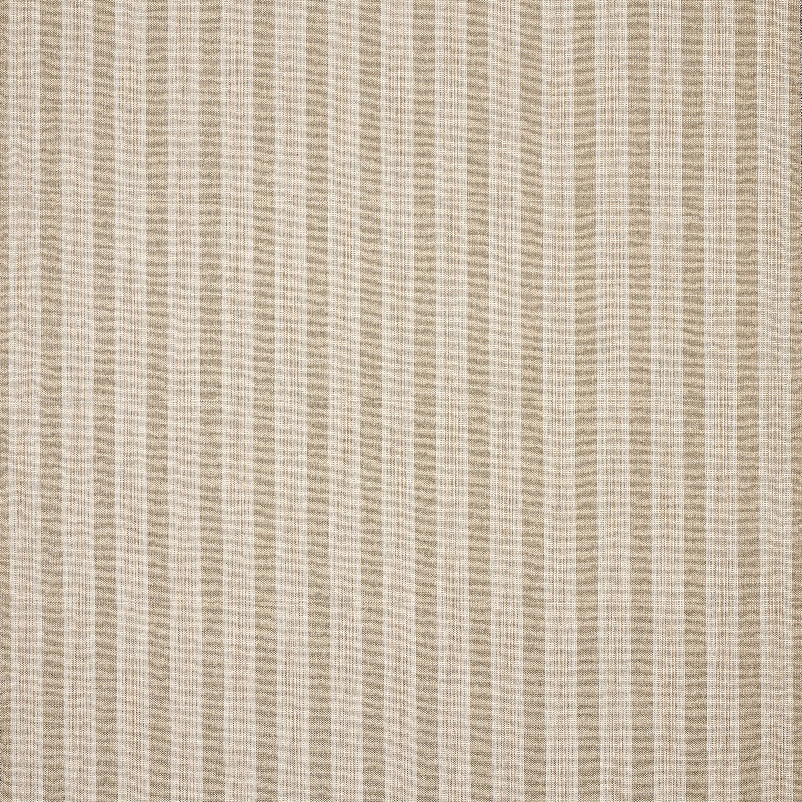 Vertical beige and ivory striped fabric with fine woven texture