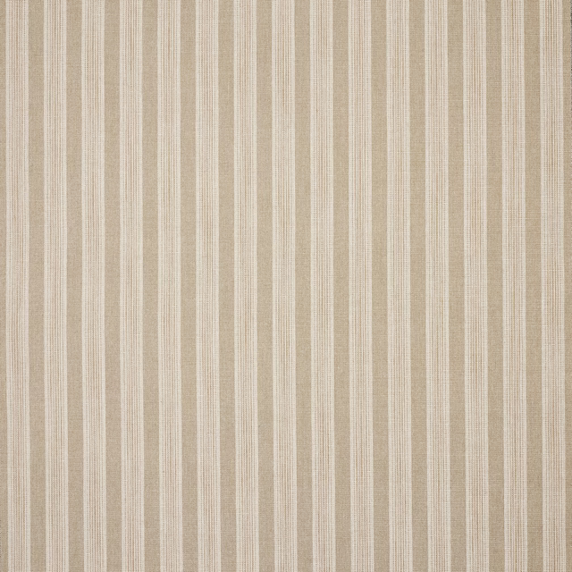 Vertical beige and ivory striped fabric with fine woven texture
