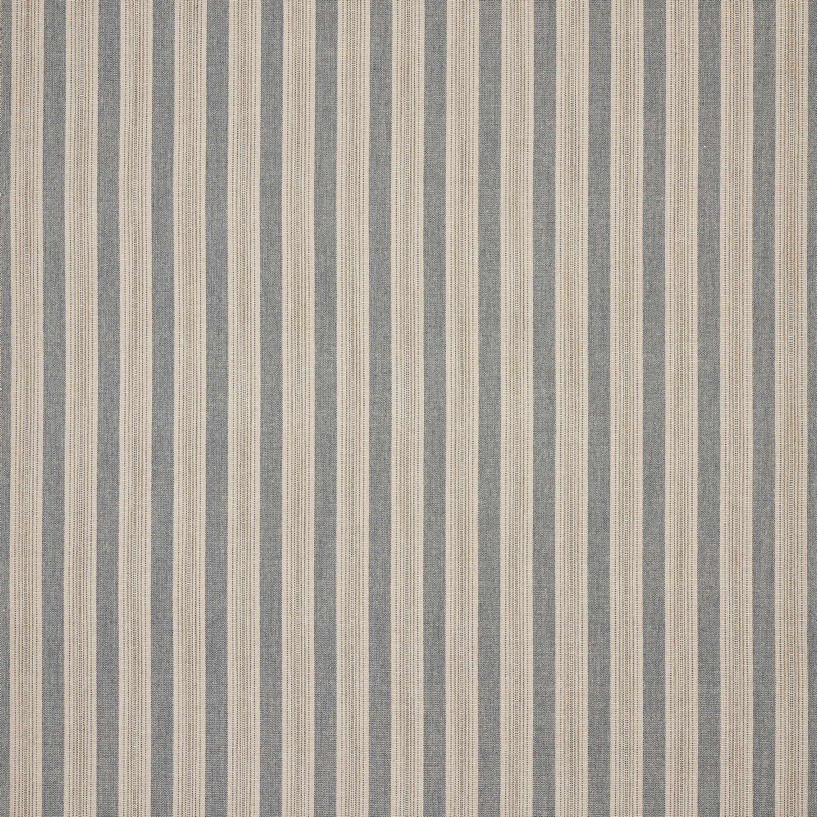 Vertical soft blue and cream stripe fabric with a fine woven texture