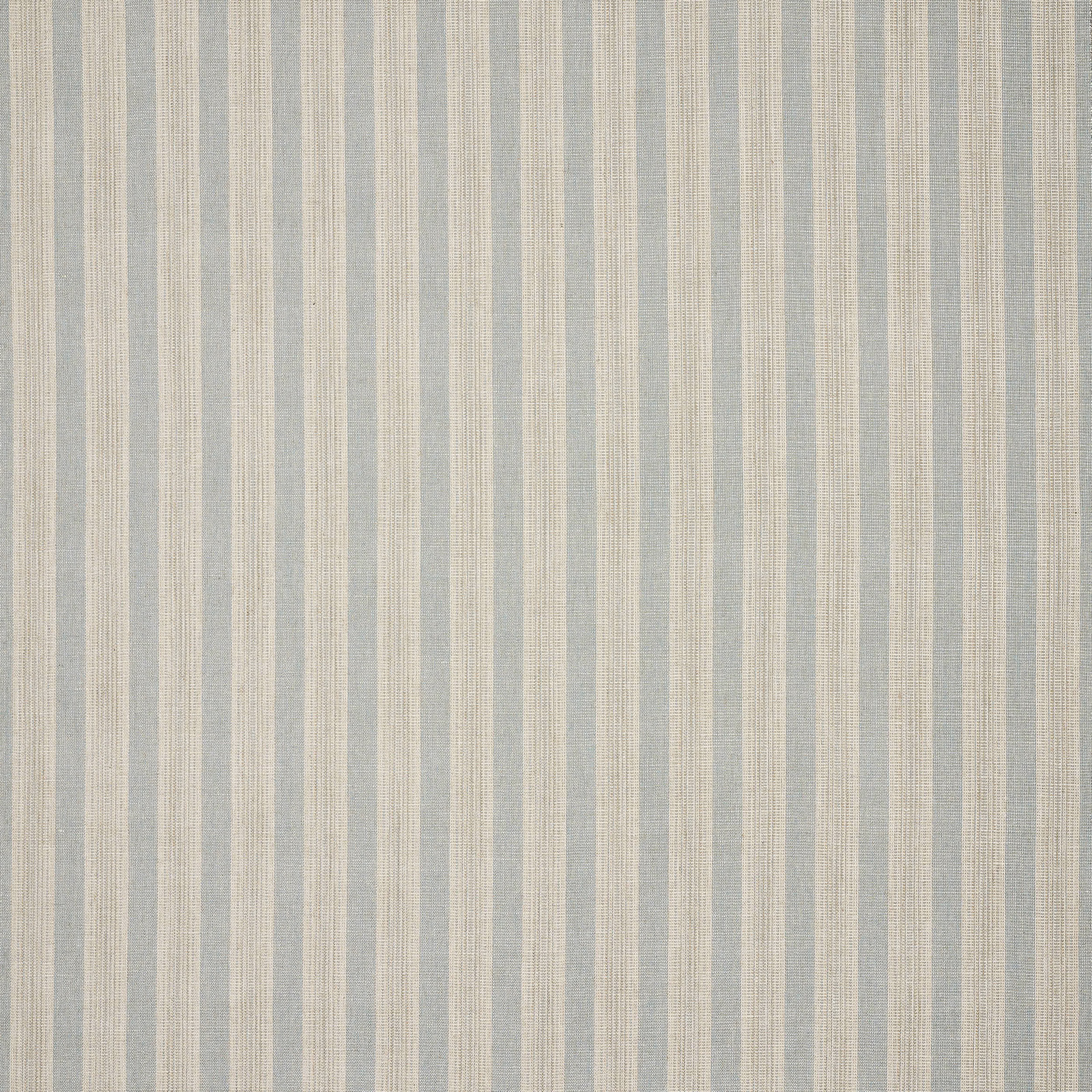 Vertical pale blue and ivory striped fabric with a fine woven texture