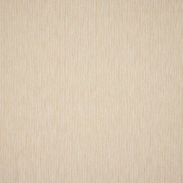 Pale beige vertical stripe fabric swatch with fine woven texture
