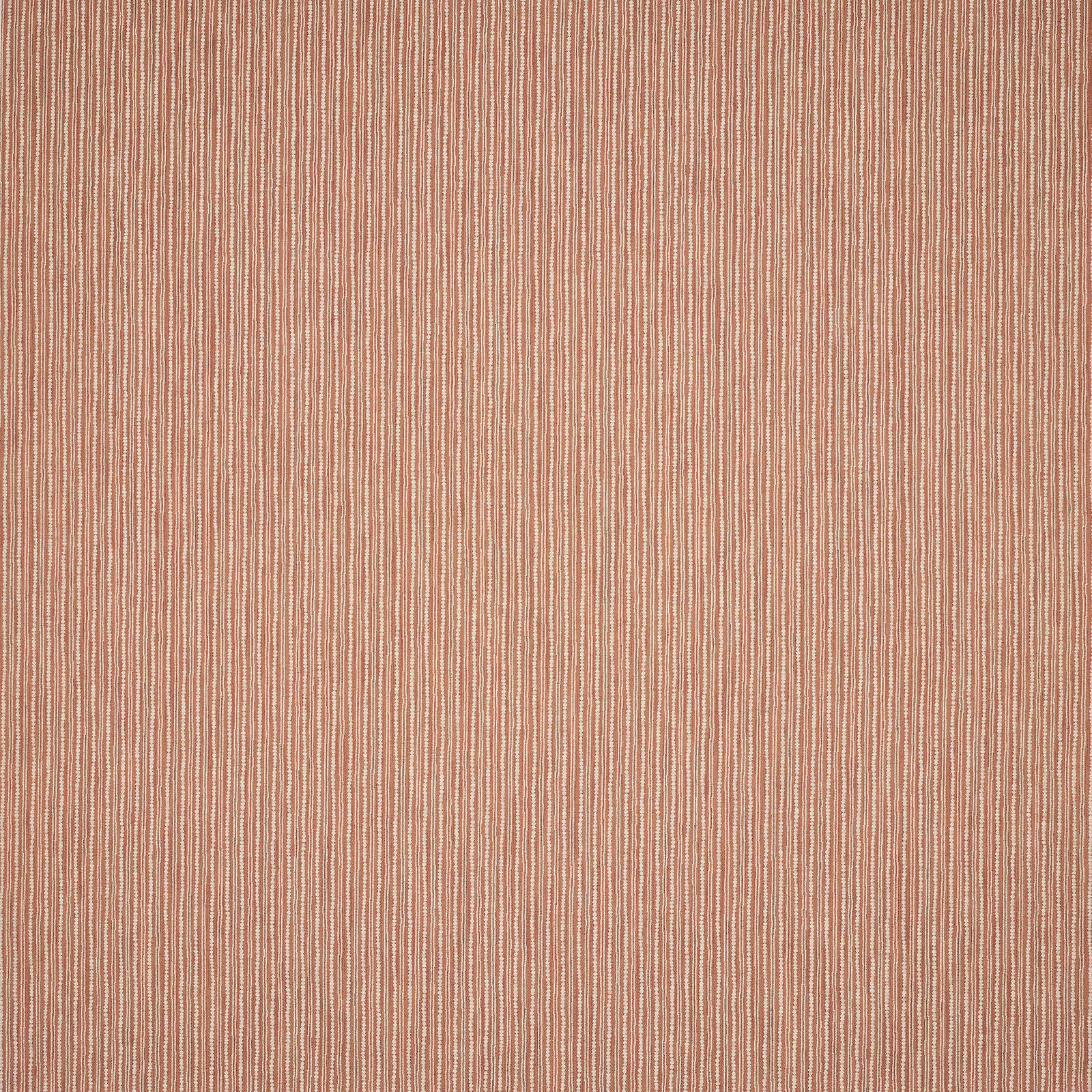 Fine vertical red and pale stripe fabric swatch with a softly textured weave