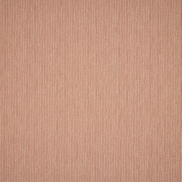 Fine vertical red and pale stripe fabric swatch with a softly textured weave
