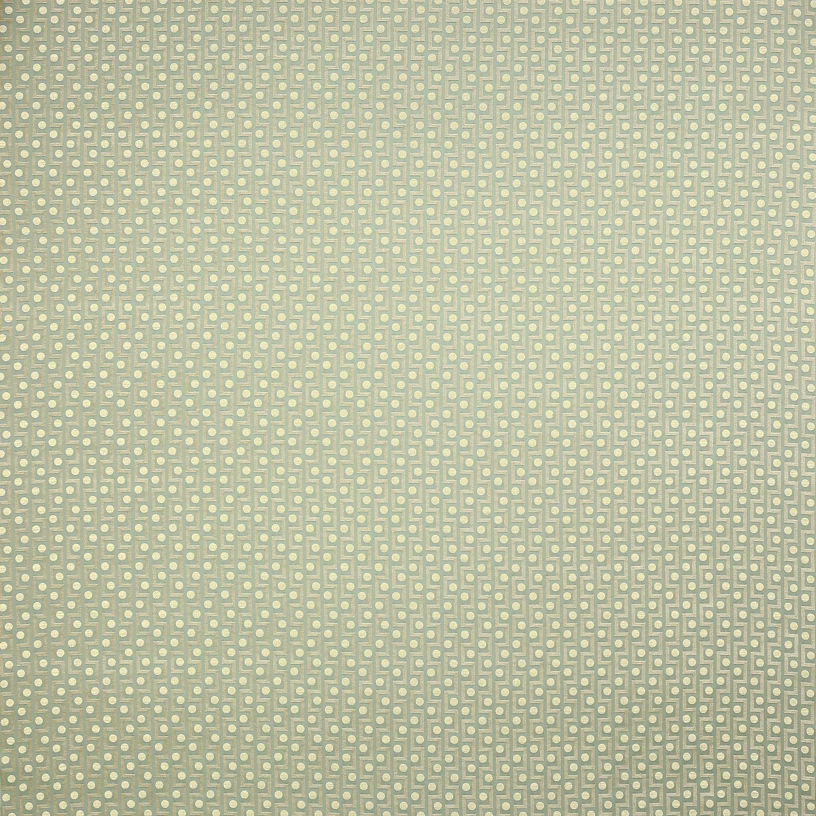 Pale celadon green geometric fabric swatch with small repeated motif