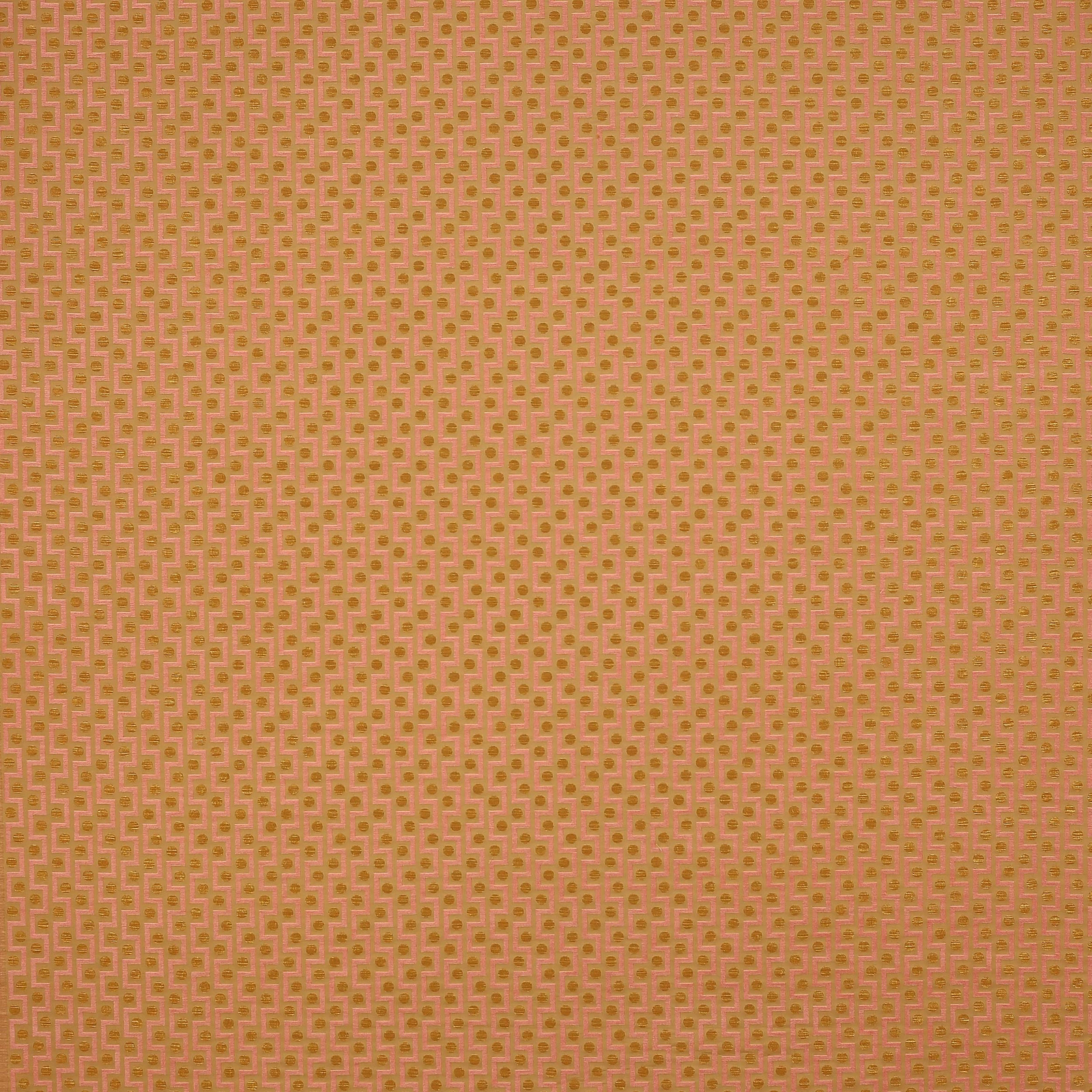 Soft dusty rose fabric with a tiny geometric dot-and-square weave pattern