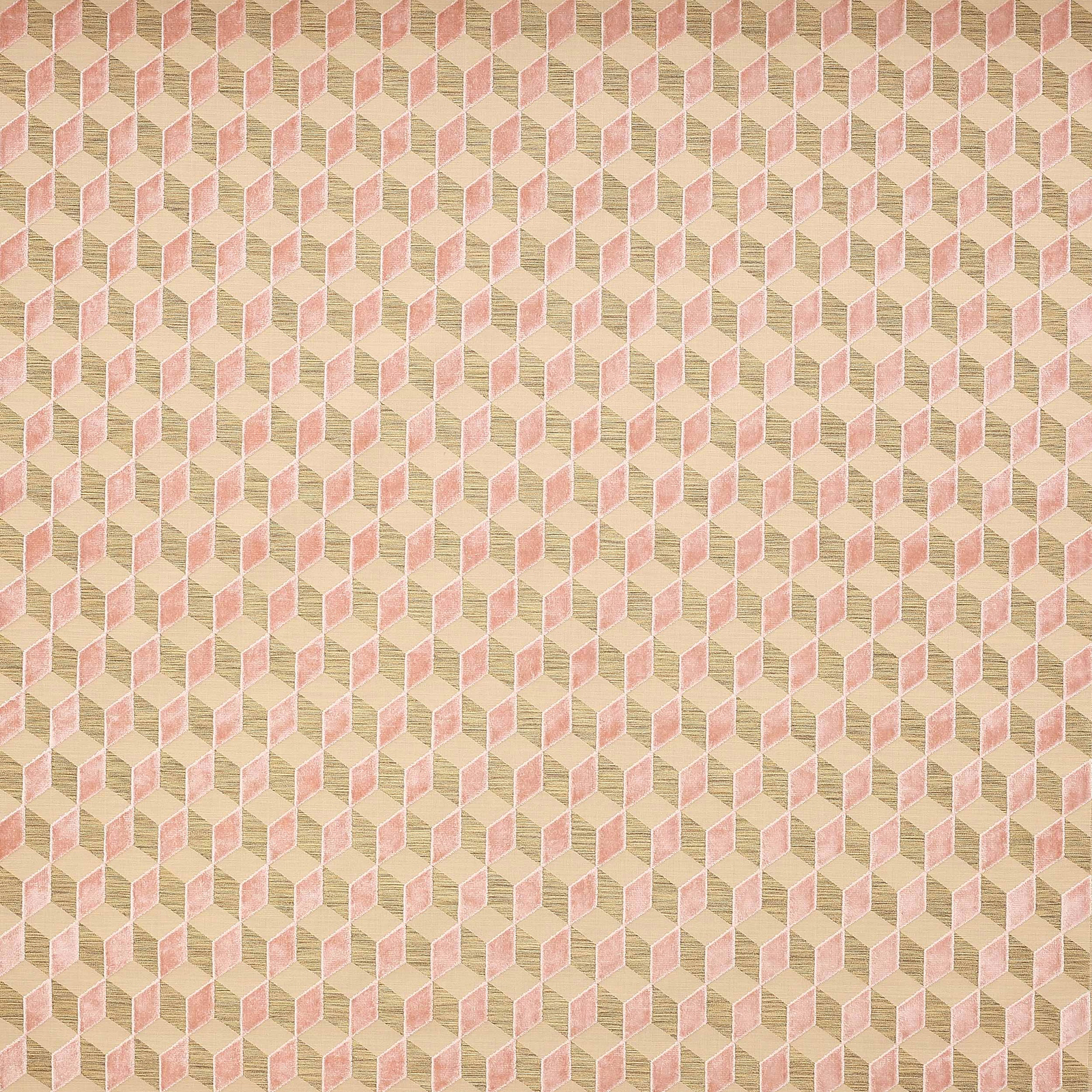 Small geometric fabric swatch in blush pink, ivory and muted apricot tones