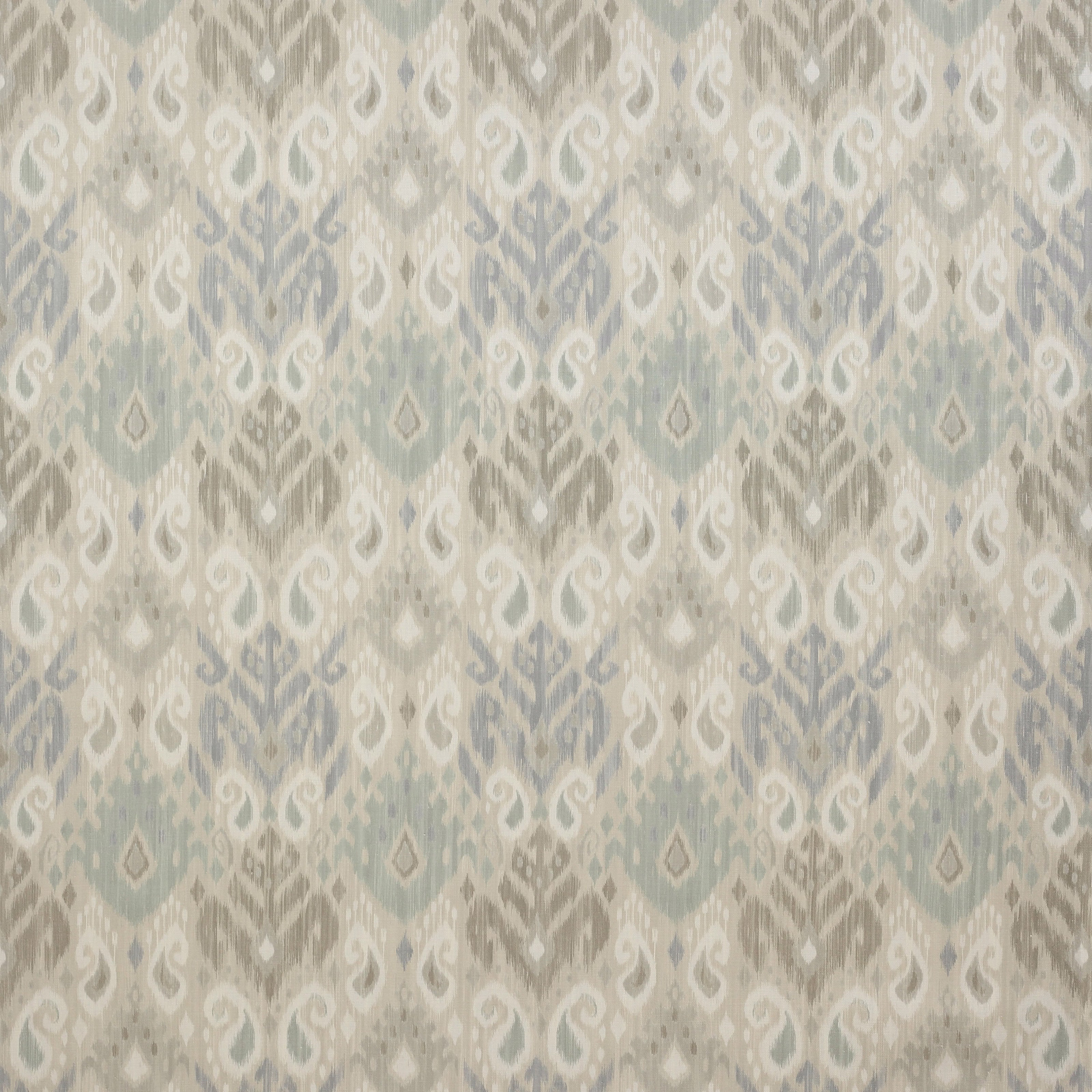 Silver-grey damask fabric with pale woven motifs and soft textural sheen