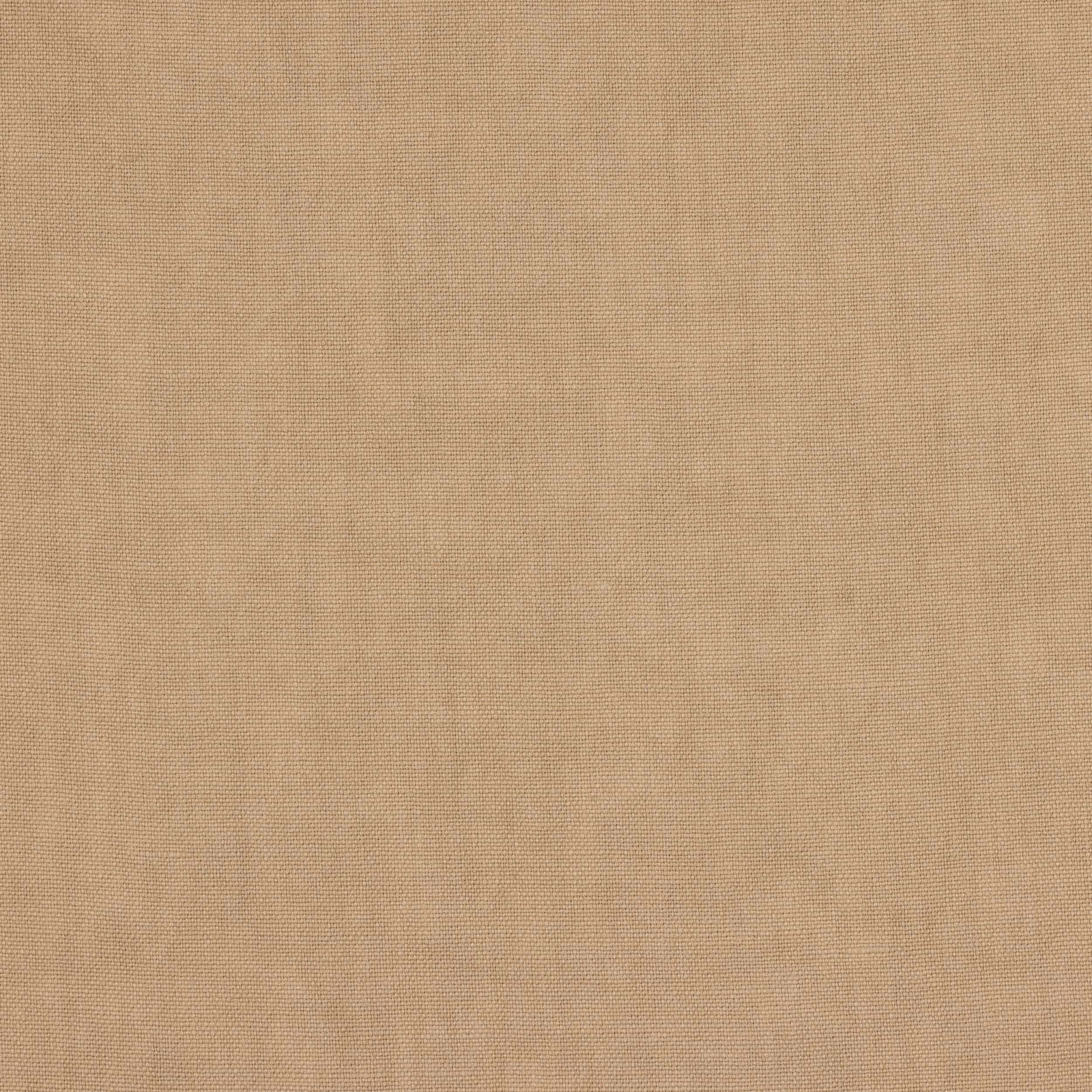 Close-up of warm sand-beige linen plain weave with fine slub texture