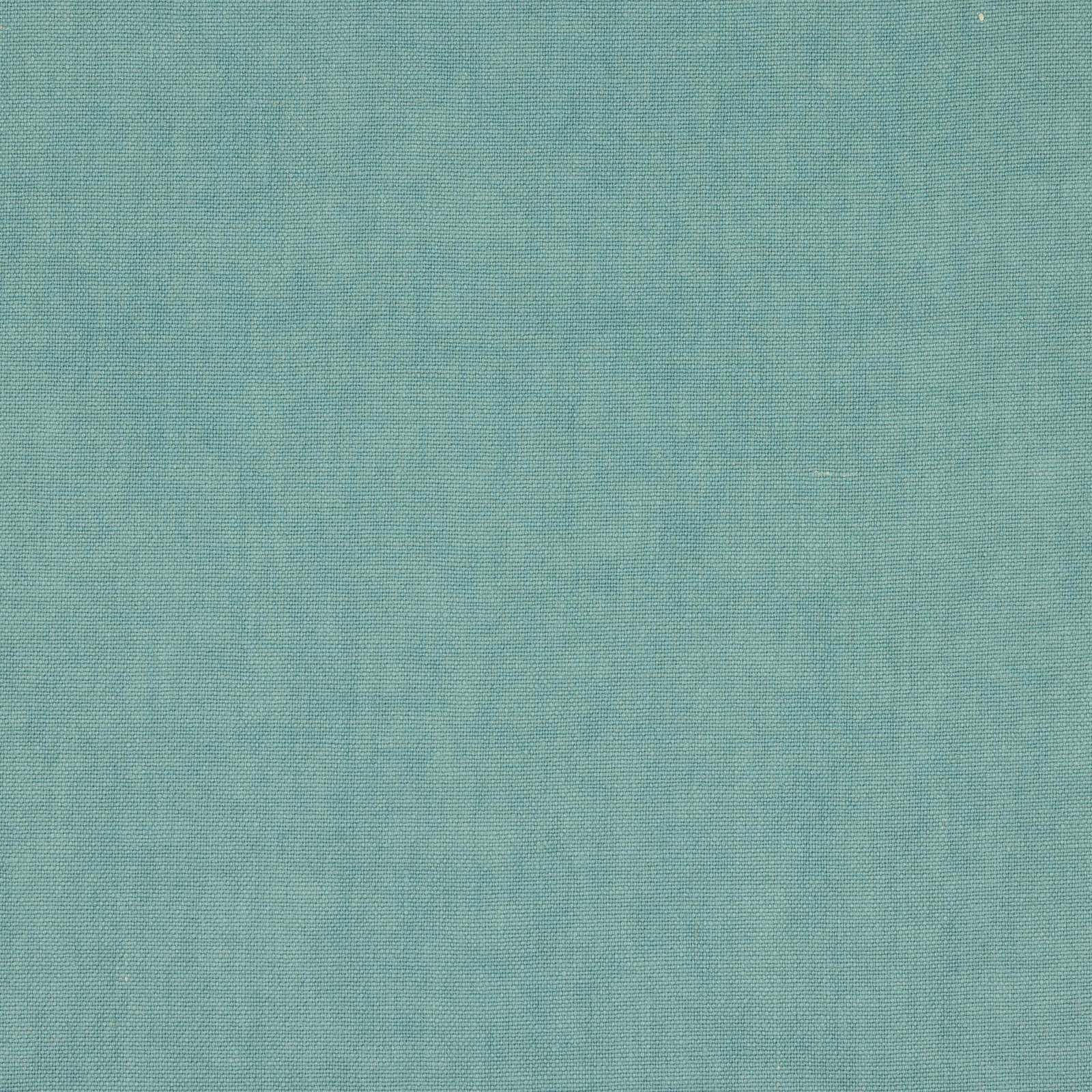 Plain soft aqua linen fabric with fine woven texture