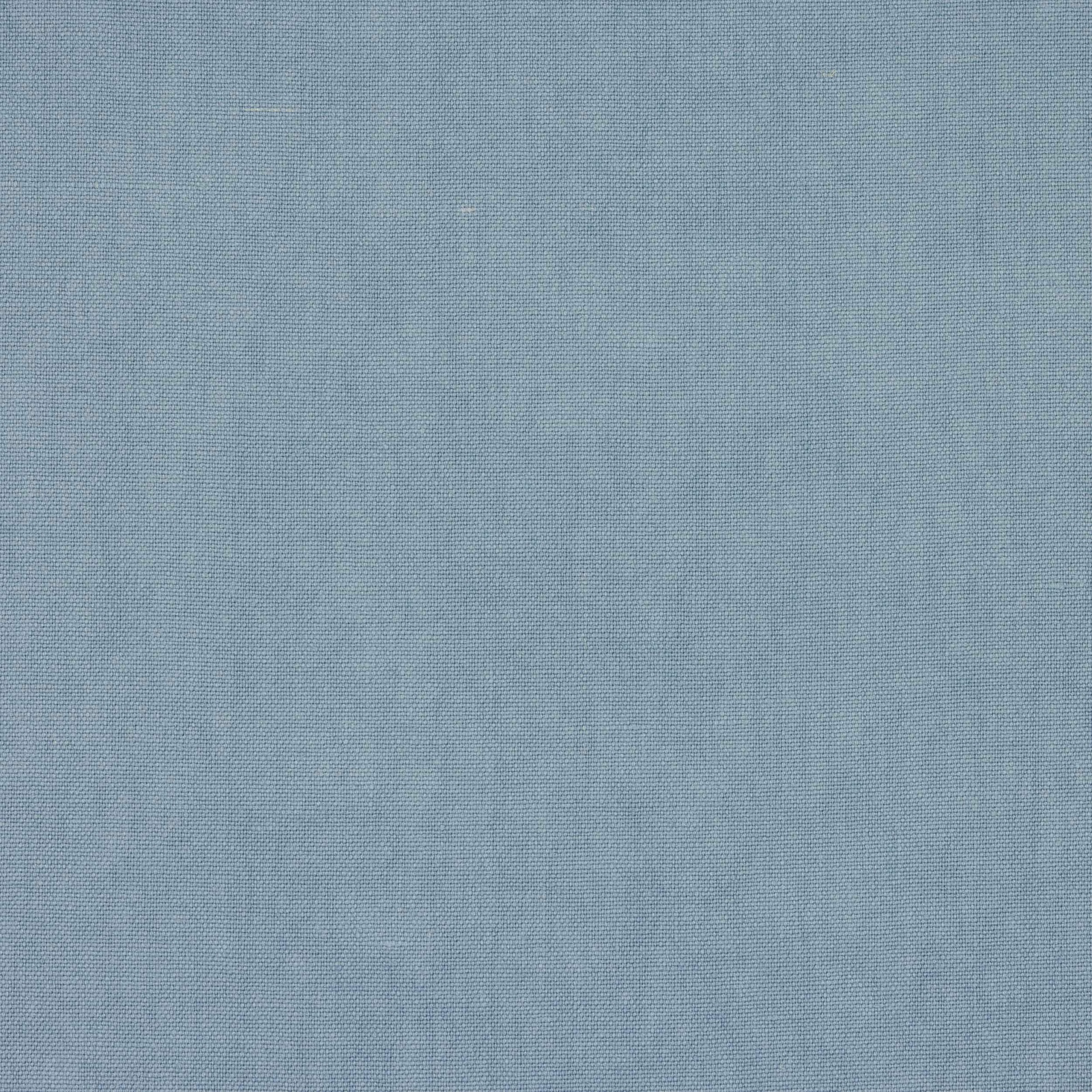 Pale ciel blue plain-woven linen fabric swatch with fine natural texture