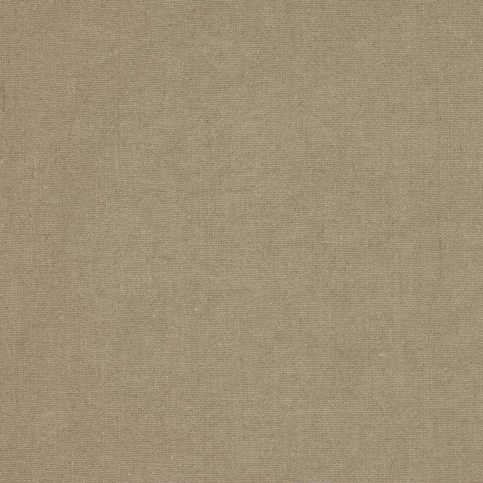 Soft warm beige plain linen fabric with fine woven texture