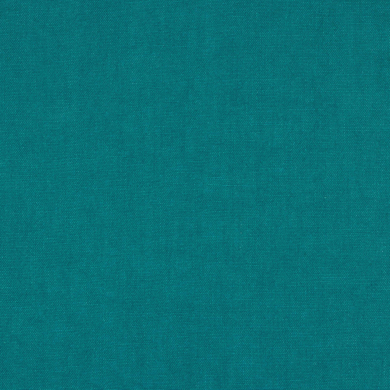 Solid vivid teal linen swatch with fine matte woven texture