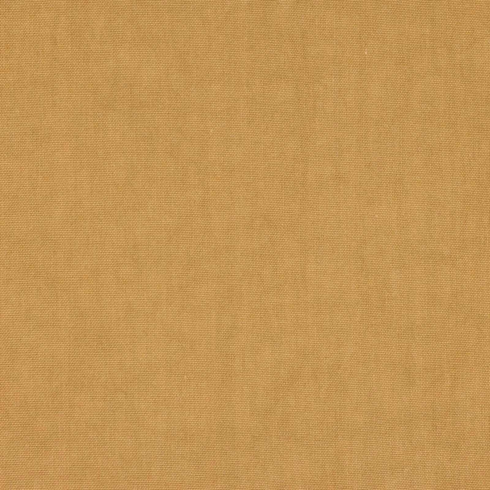 Warm ochre-gold plain linen fabric swatch with fine natural weave