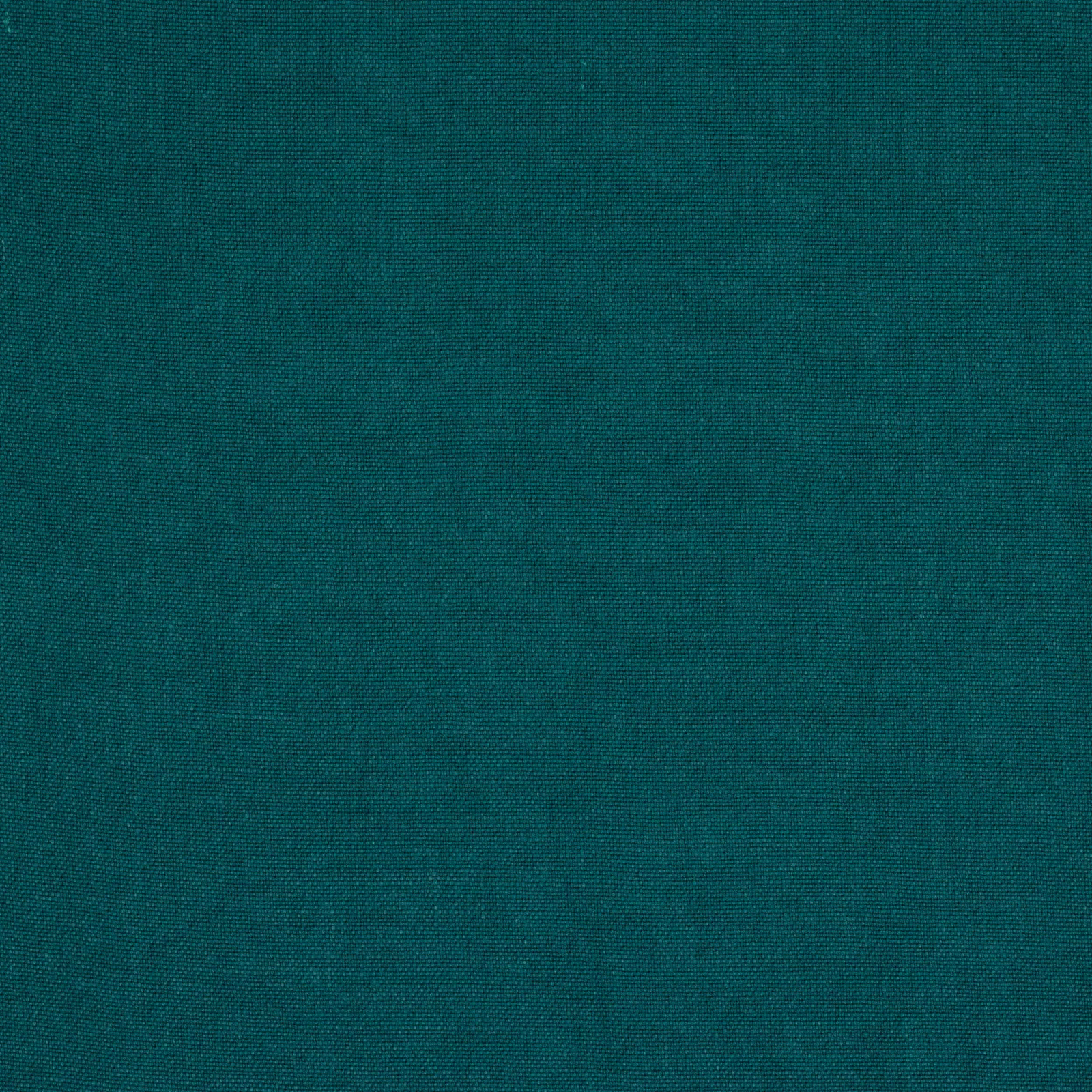Solid deep teal linen fabric with a fine natural weave