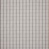 Light grey fabric swatch with fine charcoal check lines and subtle woven texture