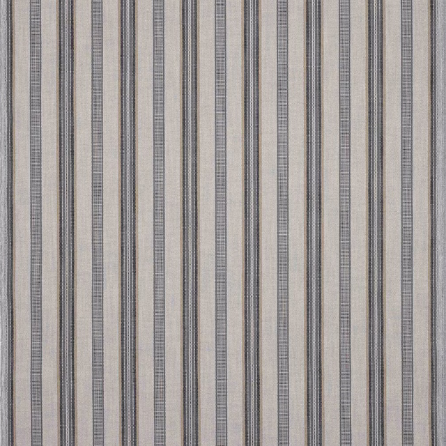 Vertical charcoal and grey striped outdoor fabric on a pale ground