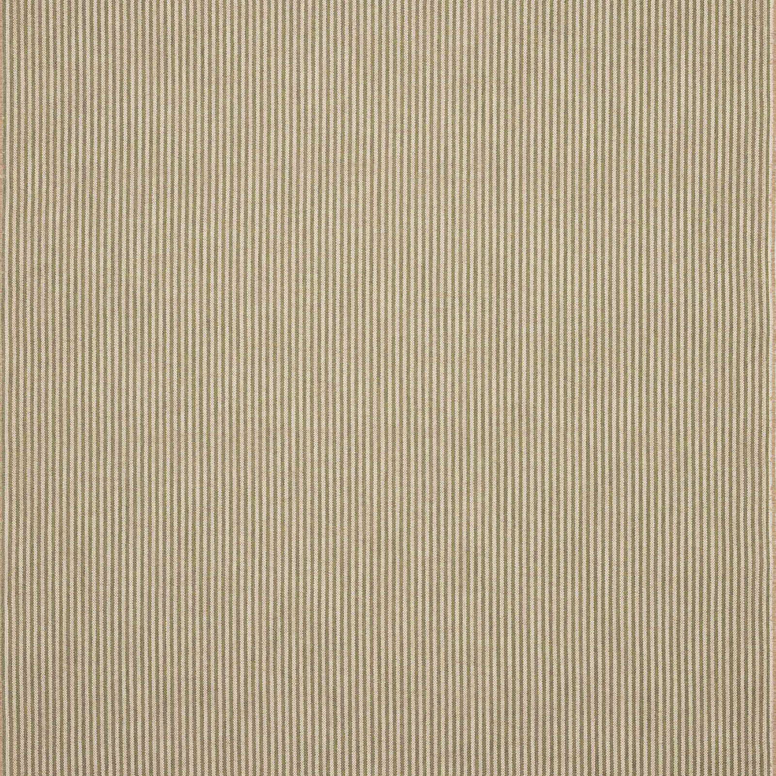 Fine muted olive green ticking stripe on a pale sandy ground