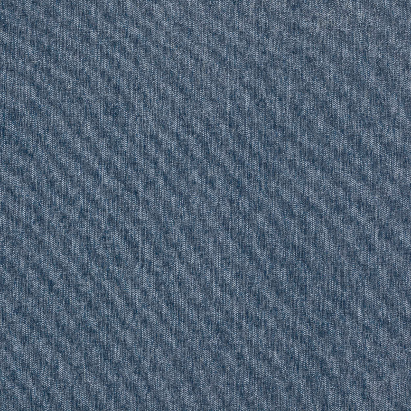 Close-up of muted blue woven fabric with fine heathered texture