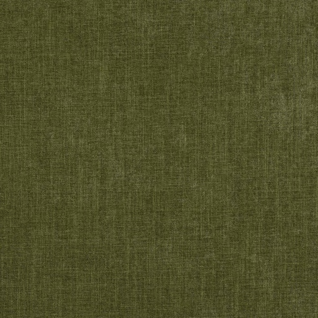Muted olive green plain-woven fabric with fine crosshatch texture