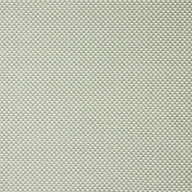 Pale celadon geometric fabric with a small repeating woven motif