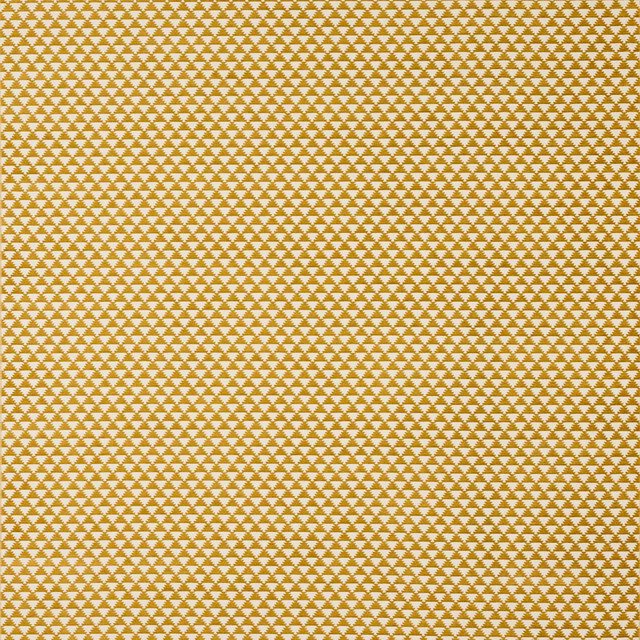 Close-up of Palto Or fabric showing a tiny gold geometric repeat on a pale ground