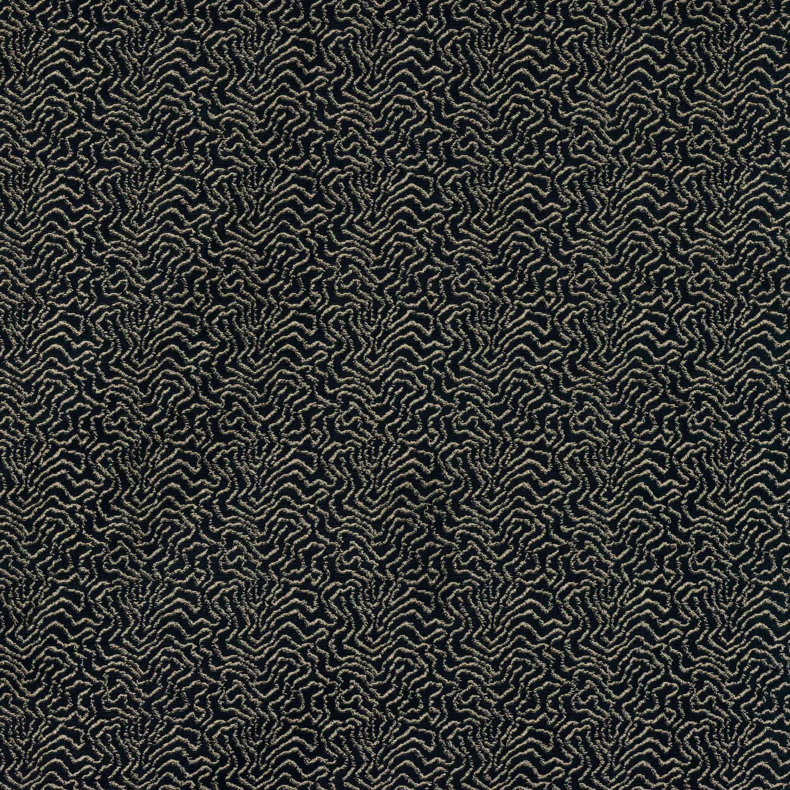 Dark zigzag textured fabric in ink black with pale stone flecks